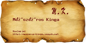 Mészáros Kinga névjegykártya